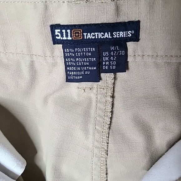 5.11 Tactical Taclite Pro Ripstop Pants Men’s 42x30 Khaki - Picture 5 of 10